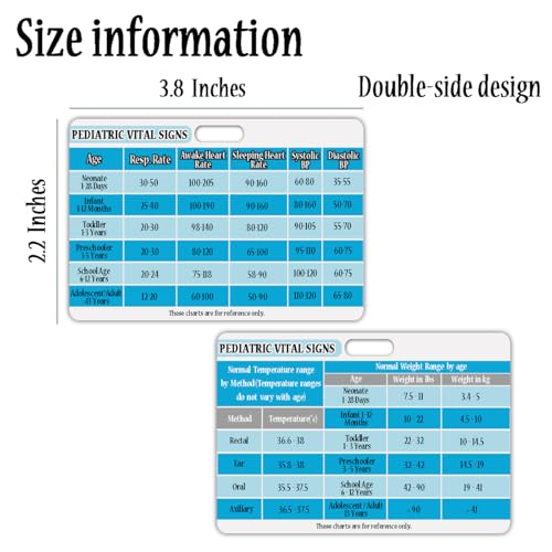 3 pcs pediatric vital signs badge card lab values rn badge cards for pediatric nurses clinicals and rn students nursing school supplies and accessories22 x 38 inches