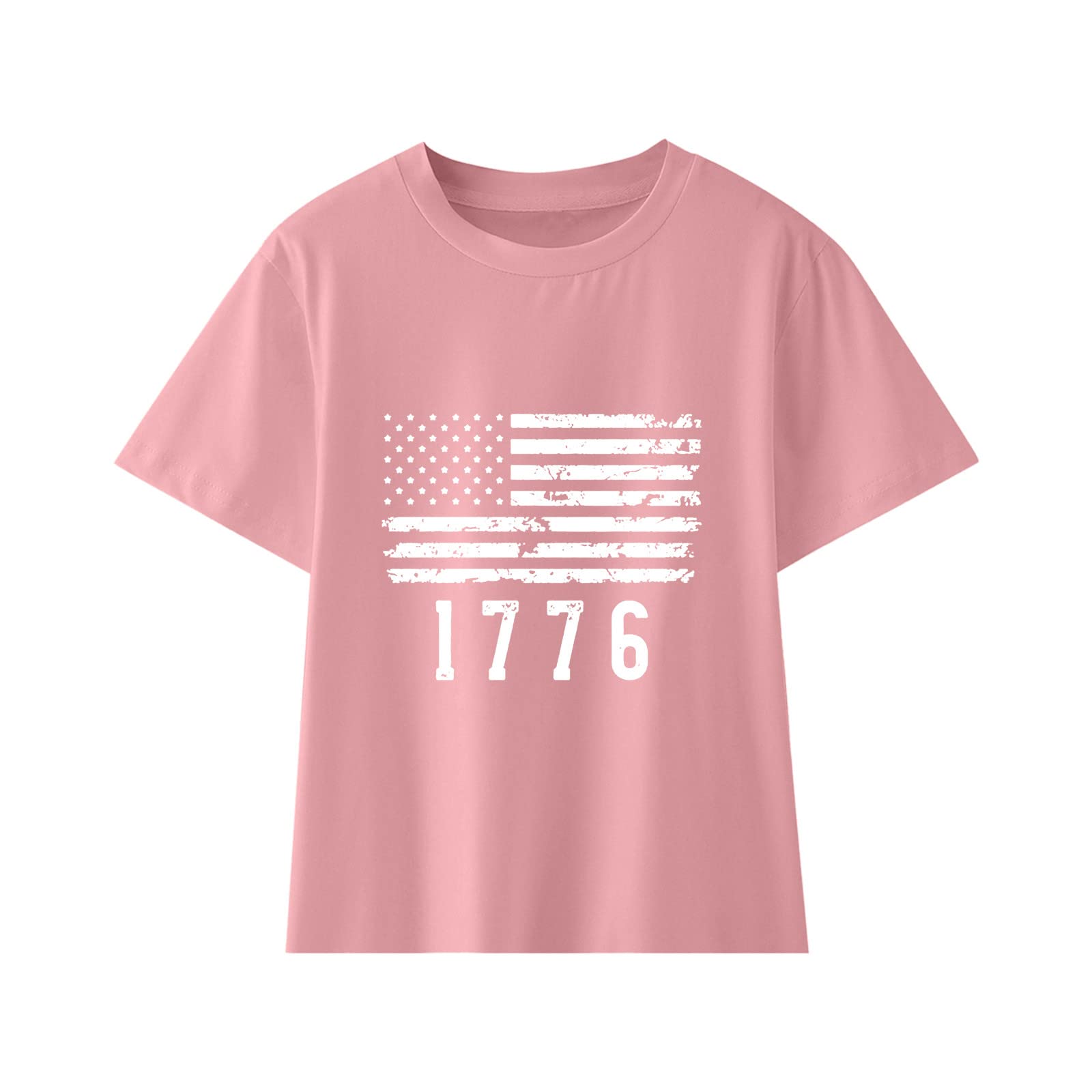 LDadgf Camisetas para niños pequeños 4 de julio camisetas impresas con gráficos en 3D para niñas novedad moda camisetas de manga corta unisex tops casuales camisetas de bebé