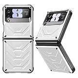 KVIBEO Coque pour Samsung Galaxy Z Flip 3, Antipoussière Anti-Neige Incassable Housse avec Protection De La Caméra Antichoc Étui,Blanc