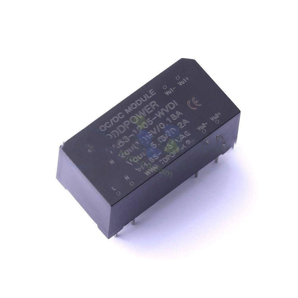 1 Pcs Power Module Input Voltage: 85VAC-265VAC Input Voltage: 100V-370V Output Voltage: 12V Output Voltage: 5V 180mA 200mA Plug-in TAD3-1205-WVDI