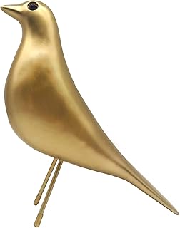 Mid-Century Sculpture Home Bird Decor - Office House Desk Dove Ornament Arts Gift Replica (Gold)