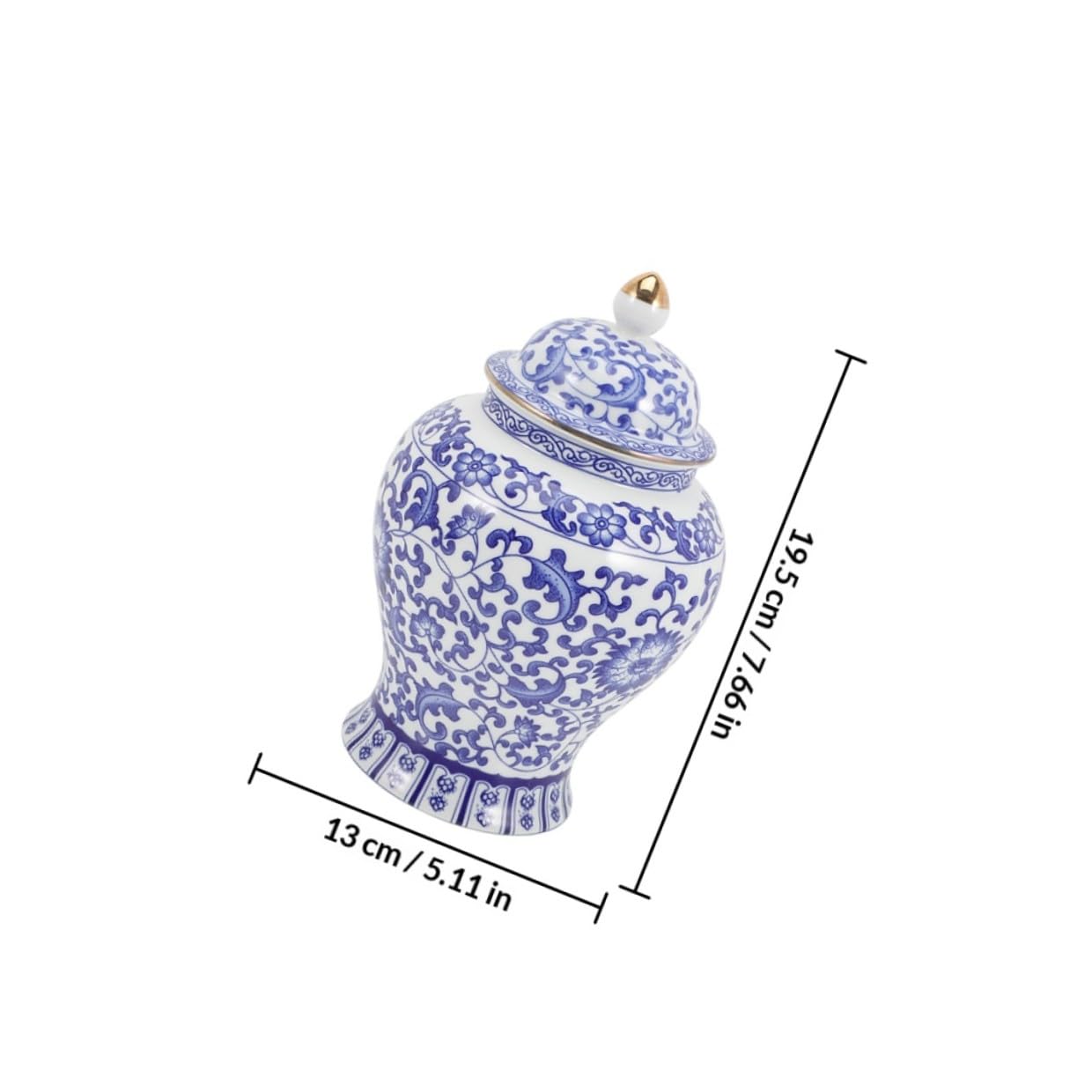 Tarro de Cerámica Azul 44 Oz para Almacenamiento de Té Suelto y Dulces Tapa, Adecuado para Uso en Cocina y Espacio de Trabajo
