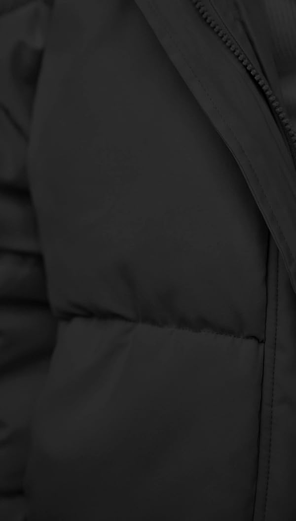 MEROKEETY Womens Long Sleeve Puffer Jacket 2025 Winter Loose Cropped quilted jackets Coats Warm with Pockets, Black, X-Large by MEROKEETY - Used condition - Image 6