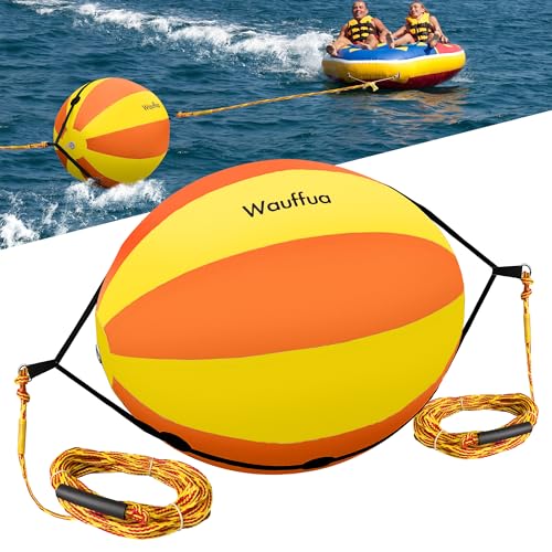 Towable Tow Rope Booster Ball, Tube Rope for Boat Tubing, 60 ft Rope for Lift and Visibility with