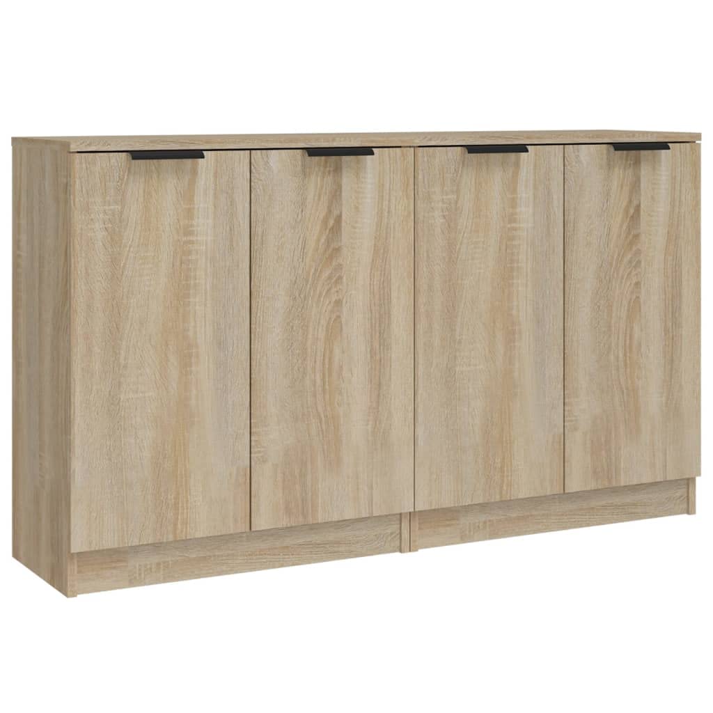 Zestaw 2 komody dąb Sonoma 60 x 30 x 70 cm, materiał drewnopochodny, uniwersalne szafki do przechowywania do salonu, korytarza, kuchni, nowoczesne wzornictwo, stabilne meble