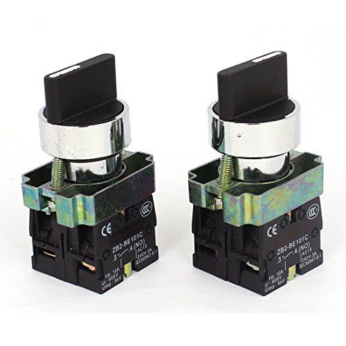 uxcell 2 Pcs 2NO DPST 3 Positions Maintained Rotary Selector Switch 600V 10A