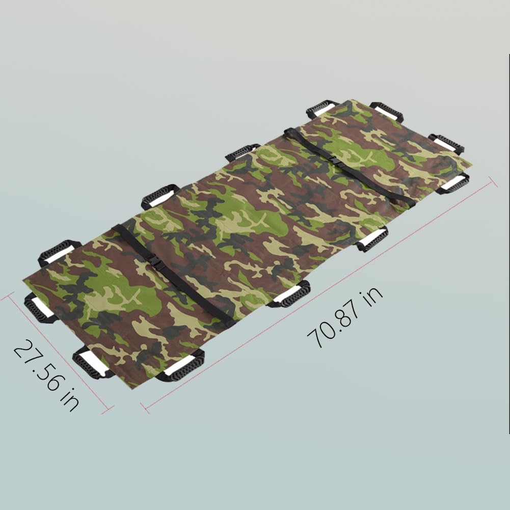 Hundetrage mit verstärktem Griff und Tragetasche, 180 x 68 cm große, tragbare Trage mit 12 Griffen, Reisegröße for Tiertransport, Notfallrettung und Evakuierung von Verletzten(Blue)