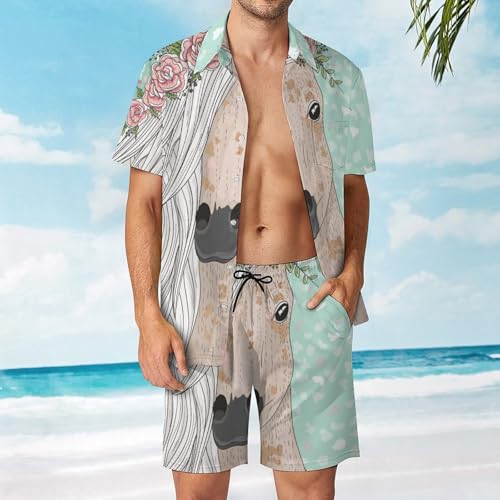 Ensemble Chemise Hawaïenne Hommes Short et Pantalon de Plage S - 2