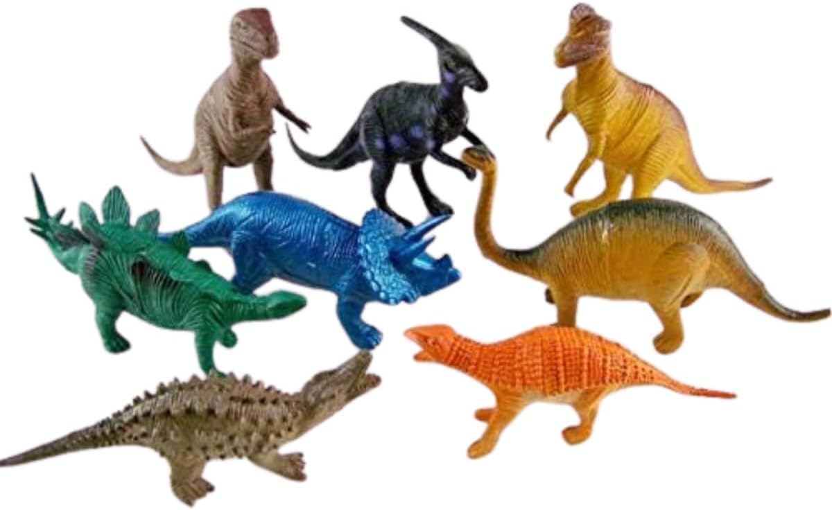 Kit 8 Dinossauros De Borracha Miniatura Pode Usar Banho Top