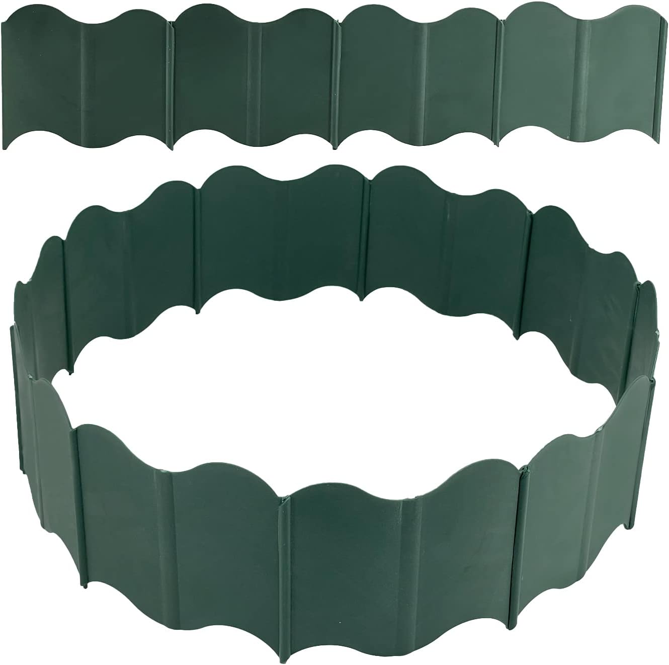 KANGDE Garden Landscape Edging Border, Garden Borders and Edging for Lawn Garden Flower Bed 6.1 inch x 5.5 inch, Garden Bed Edging Decorative, Interlocking Edging Landscaping Kit, 20 Pcs (Green)