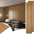 Art3d 2pcs-104 x 15.75in Slat Acoustic Panel for Wall and Ceiling, 3D Fluted Sound Absorbing Panel with Wood Finish, Teak