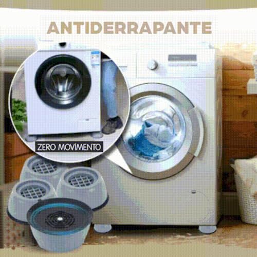 Pé Máquina de Lavar Roupas Nivelador Lava e Seca Kit 4 Peças Suporte Anti Vibração Almofada Amortece