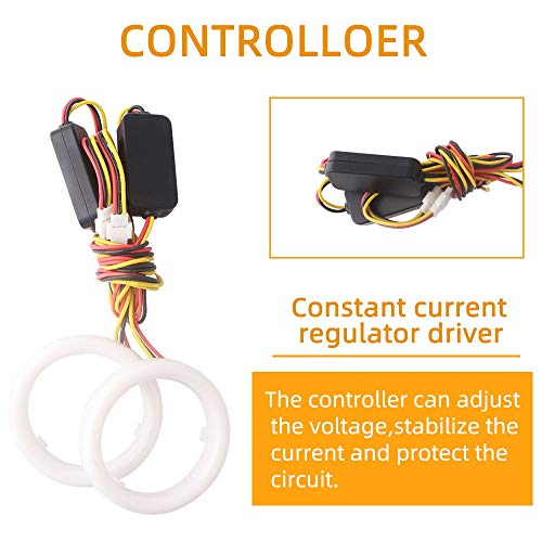 Anillos LED Angel Eyes Switchback Blanco Ámbar 80mm Par miniatura 5