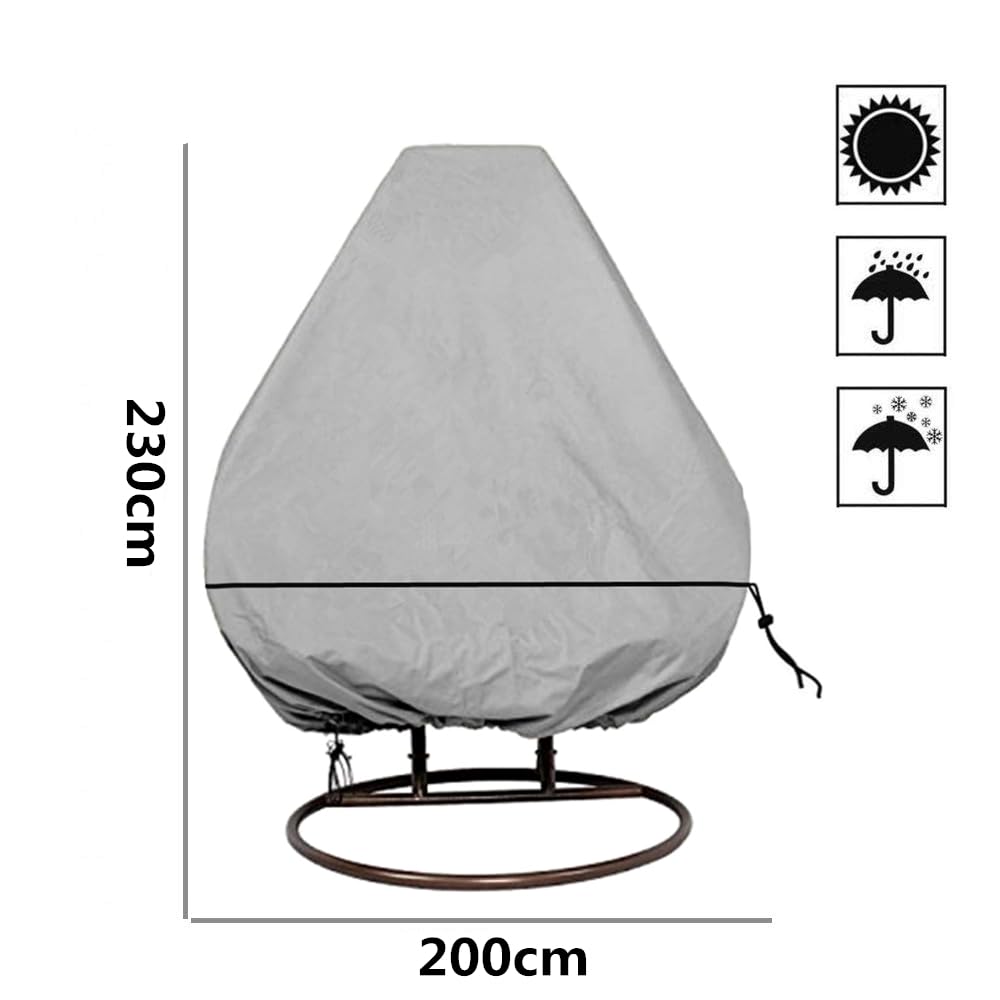 Jardin Rotin Osier Fauteuil Suspendu Imperméable Housse Meuble - Housse de Protection pour œufs Chaise - Couverture en 210D Oxford Polyester PVC Revêtement