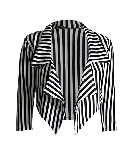 Blazer de rayas blancas y negras para mujer chaqueta de vestir americana de punto elegante talla S M