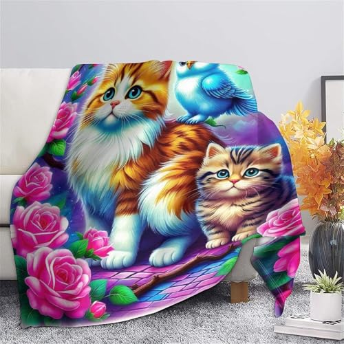 Couverture Douillette Chat imprimée 3D idéale pour vos soirées cocooning et nuits douces - 7
