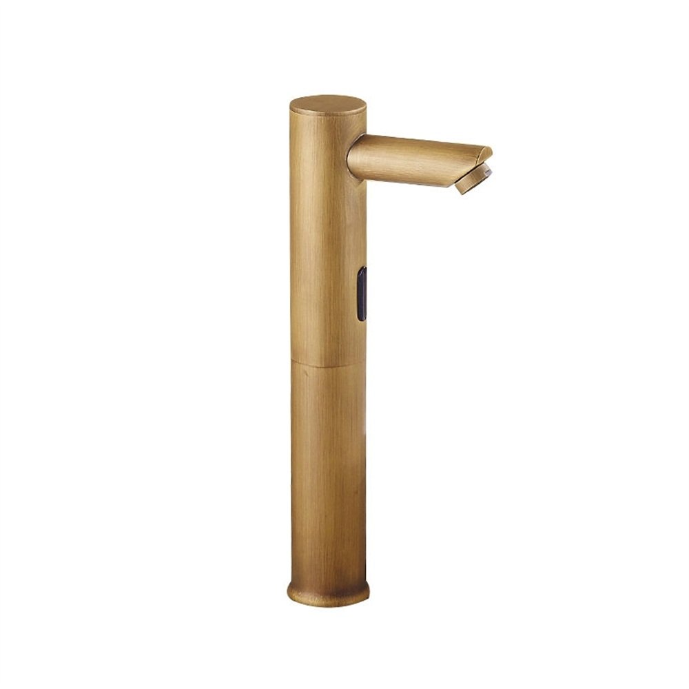 ZYCHSJXA Simple Bathroom Antique Brushed Finish Bronze-Colored Sensor Basin Faucet Sink Tap
