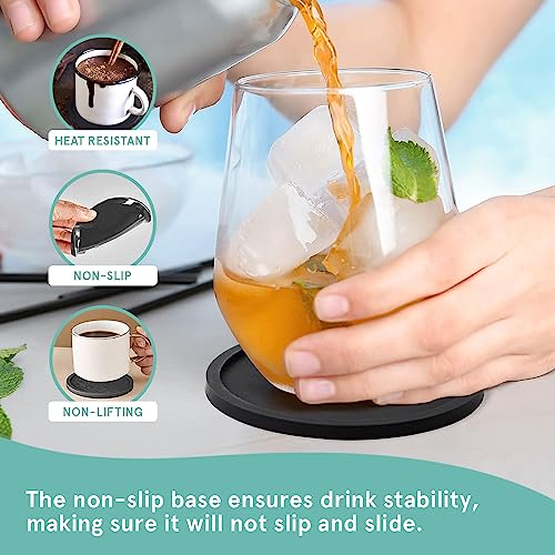 6 Pack Silicone Coasters by Smith’s®, Black / V2 - 6 Pack, 10 cm diameter - Image 4