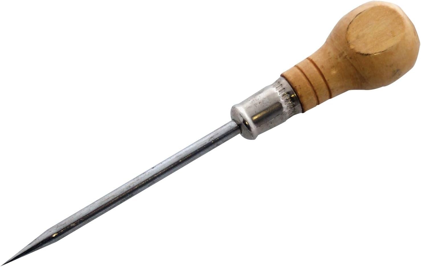 Professional 4 Inch Woodwork Bradawl Heavy Duty Steel Tip Hole Starter Tool for Carpentry & DIY Ergonomic Wooden Handle Awl Precision Marking Point for Screws Nails Joinery & Furniture Home