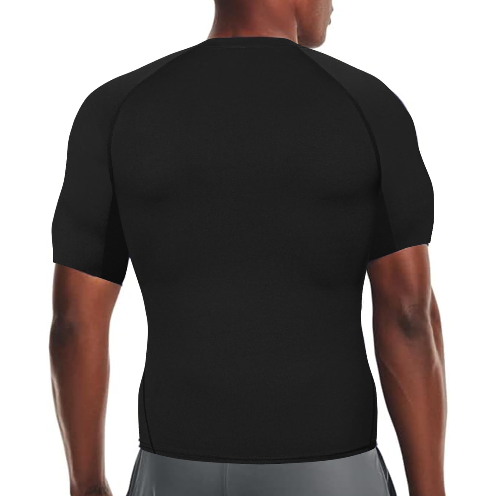 HYCOPROT Compresión para Hombres Camiseta de Compresión de Manga Corta Camiseta de Entrenamiento Capa Base Deportiva de Secado Rápido Camisetas para Correr Tops