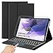 Produktbild SROSSTEC Tastatur Hülle Kompatibel mit Samsung Tab S7 FE & Tab S7+/Tab S7 Plus, QWERTZ Kabellose Beleuchtete Bluetooth Samsung Galaxy Tab S7 FE 12.4 Zoll 2021 Tastatur mit Touchpad+Panzerglas,Schwarz