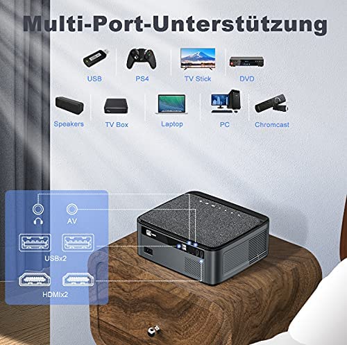 Beamer, 8500 Lumen Beamer Full HD, WiFi Bluetooth Beamer 4K Native 1080P LED Home Theater Video Projector Compatibel met… - Image 5