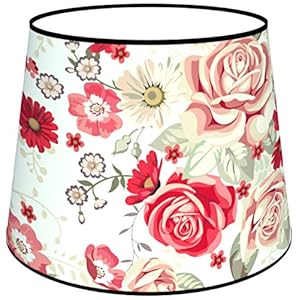 Abat-jours 7111308569540 Conique Imprimé Rachel Lampe de Chevet, Tissus/PVC, Multicolore
