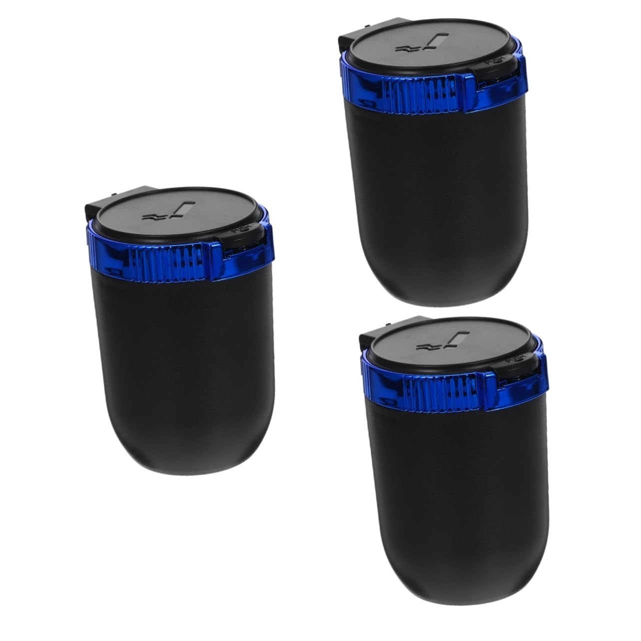 SOLUSTRE 3pièces Cendrier De Voiture Avec Couvercle Et Lumière Intégrée Cendrier Multifonctionnel Et Inoxydable Pour Intérieur De Véhicule Pour Hommes Compact Et Facile à Transporter