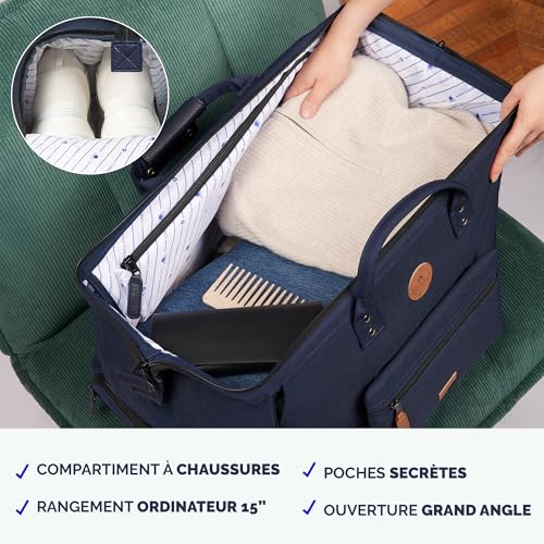 Sac de voyage Cabaia Nice 40L violet de format cabine avec compartiment chaussures