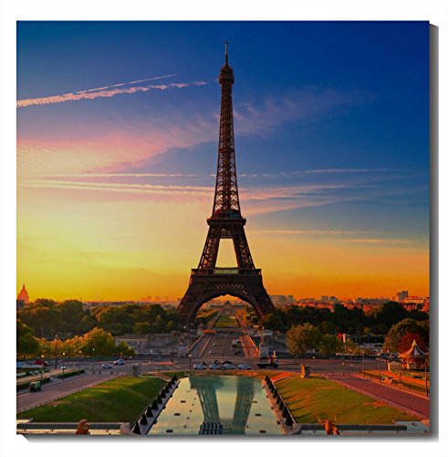 Tableaux Tour Eiffel Paris acrylique multicolore grand format 100x100 pour décoration murale - 3