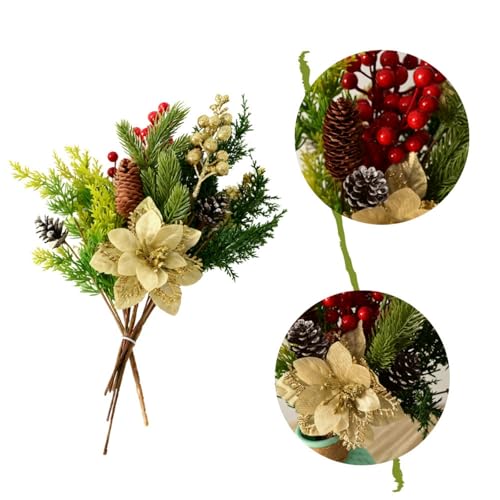 Fleurs artificielles de Noël à assemblage rapide pour déco de maison