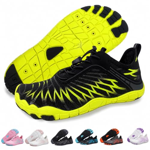 Image of Hike Barefoot Shoes for Women Men with Wide Toe Box, Healthy & Non-Slip Breathable Barefoot Water Shoes Beach Pool Aqua Swim Surf Hiking Walking Shoes