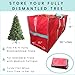 Christmas Tree Storage Bag - Large Tote Fits 7.5 ft Artificial Fake Tree - Modern Holiday Storage for Seasonal Garlands and Fully Disassembled Xmas Trees