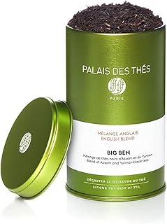 Palais des Thés - Big Ben English Breakfast - Yunnan & Assam Black Tea - Premium Loose Leaf, Serves 20-25 Cups - 3.5oz Tin