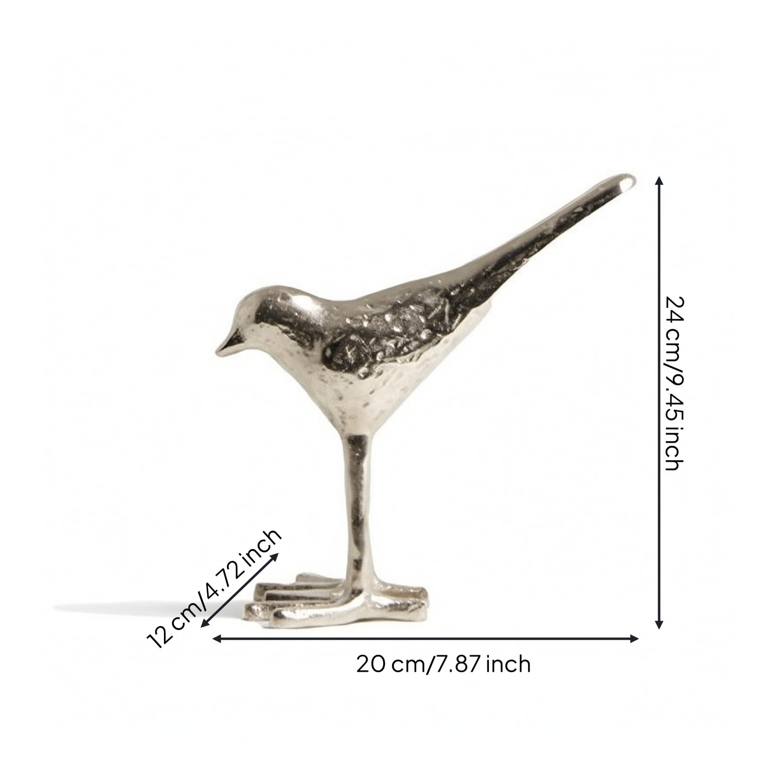 Kerzenhalter mit metallisch Kerzenständer in Blattgestalt romantisch Tischleuchter für Esstisch, Eingangsbereich, Silber, Groß 28.58 21.59 H12.7cm
