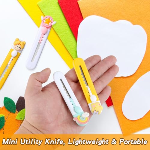 Image of Box Cutter Retractable Mini Utility Knife Small Safety Cutter, Open Clamshell Packaging, Box Opener, Trim Photos, Arts Crafts, Cartons, Cardboard, Letter Opener 6 Pack