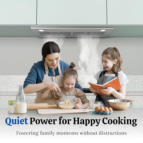 Image of FIREGAS Range Hood Insert 30 Inch, 600 CFM Ducted /Ductless Convertible Built-in Kitchen Vent Hood, Stainless Steel Stove Hood with 3 Speed Exhaust Fan & Aluminum Filters