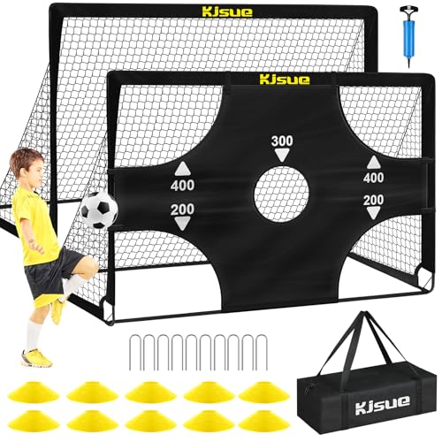 Kids Soccer Goal for Backyard Set - 2 of 6x4 ft Soccer Goals Training Equipment, Soccer Net for Kids...