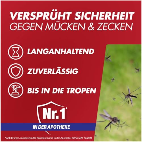 Anti Brumm Forte Pumpspray, 2 x 75 ml: Insekten-Repellent für effektiven Schutz gegen Mücken und Zecken, Mückenspray mit DEET