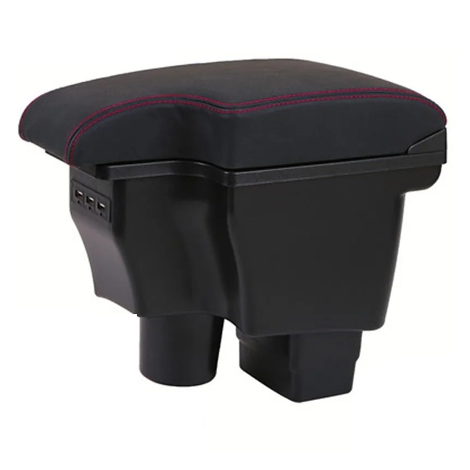 Ggwqoops Car Armrests For Mazda 2 For Skyactiv For Version Car Armrest Box Storage Charging With USB Dedicated Retrofit Interior Accessories Armrest Box(A2 Black leather)