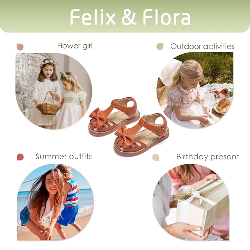 Image of Felix & Flora Toddler Girls Sandals Soft Rubber Princess Flat Shoes Flower Girl Shoes
