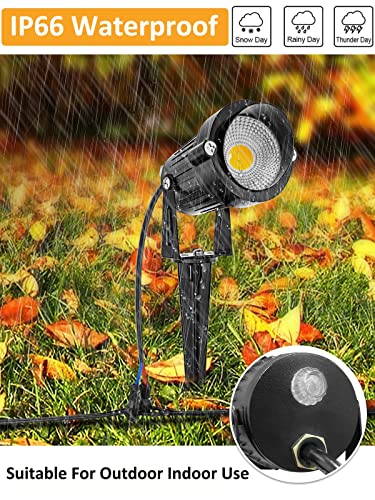 Zuckeo 10W Outdoor Spotlights Led Spot Lights Dusk To Dawn Photocell Light Sensor, 120V Landscape Lighting Electric Spotlight Plug In Flag Pole Light For Yard House Garden Decor, 3.94Ft Cord 3000K #TOP2