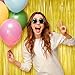 JVIGUE 3 Pack Foil Curtains Metallic Foil Fringe Curtain for Birthday Party Photo Backdrop Wedding Event Decor (Gold)