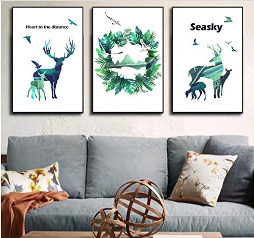 Peinture décorative élan 3 pièces pour décoration murale grand format - 4