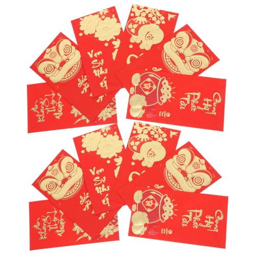 FUNOMOCYA 36個年蛇年お年玉袋 伝統的な和紙製 厚手耐久 赤い封筒 干支モチー