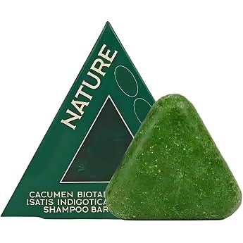 1 x Nature Triangle Shampoo Bar Nature Seven Green Shampoo Rosemary Sham-poo Vegetable Solid Sham-poobar Gentle Cleansing and Nourishing Care for Women and Men Strengthens Straight Hair