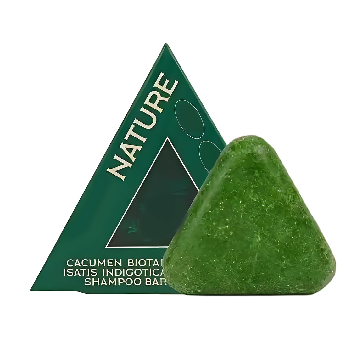1 x Nature Triangle Shampoo Bar, Nature Seven Green Shampoo, Rosemary Sham-poo, Vegetable Solid Sham-poobar, Gentle Cleansing and Nourishing Care for Women and Men, Strengthens Straight Hair