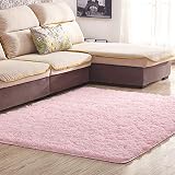 Tappeto Shaggy Pelo Lungo Modern Tappeti Salotto, Odot Tappetini Peloso Antiscivolo Tinta unita Soffice Peluche Interno Per Salotto Camera Da Letto Lavabili Ornamenti (120 * 160cm,rosa)
