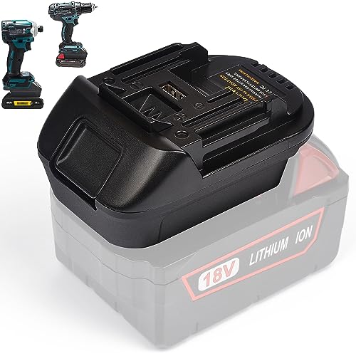 Battery Adapter Converter with USB Charging, Compatible with Dewalt 20V Battery & 18V Li-Ion Battery for Milwaukee Convert to 18V lithium-ion Battery for Makita?for Makita 18V Power Tools (DM18M)