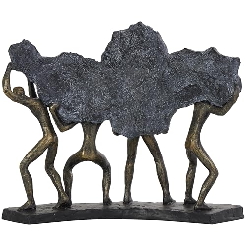 Estatua decorativa de personas en polystone bronce 13 x 5 x 11 pulg miniatura 3